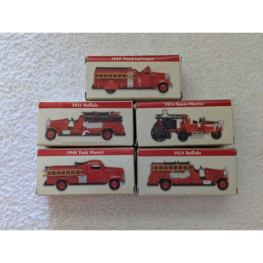 1999 The Reader's Digest Die Cast Fire Truck Collectibles Bundle of 5